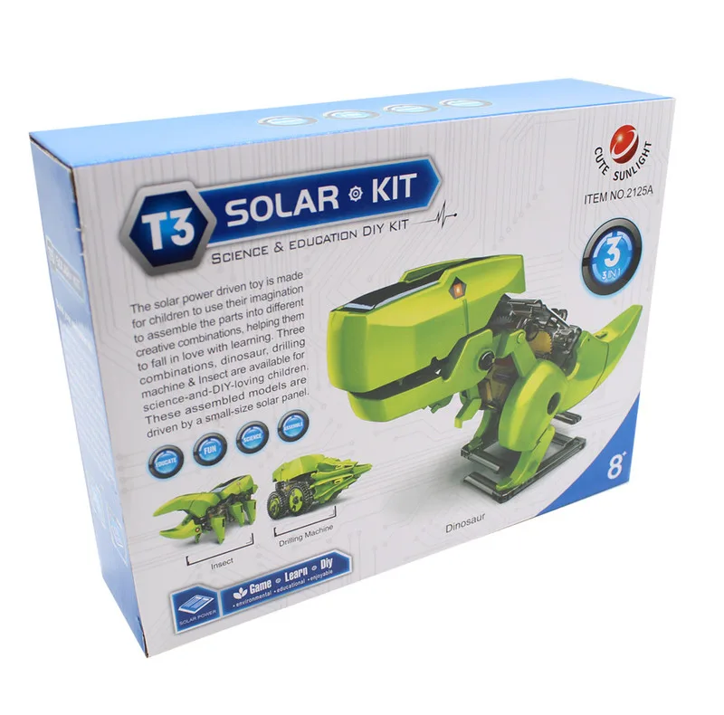 کیت آموزشی ناب سل مدل کیوت سان لایت ربات خورشیدی T3 کد T3 SOLAR KIT DINOSAUR 3IN1