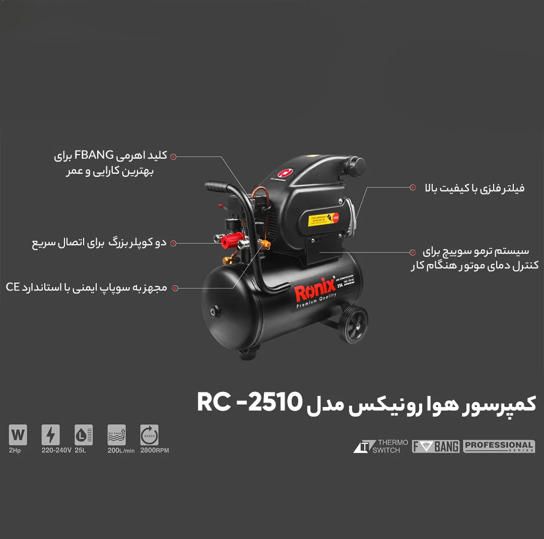 کمپرسور هوا رونیکس مدل RC-2510