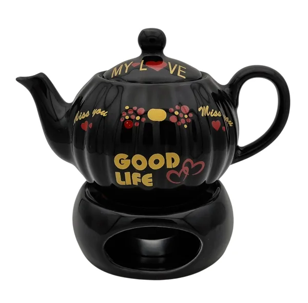 قوری و وارمر قوری مدل صدفی کد 2413xgood گنجایش 500 میلی لیتر