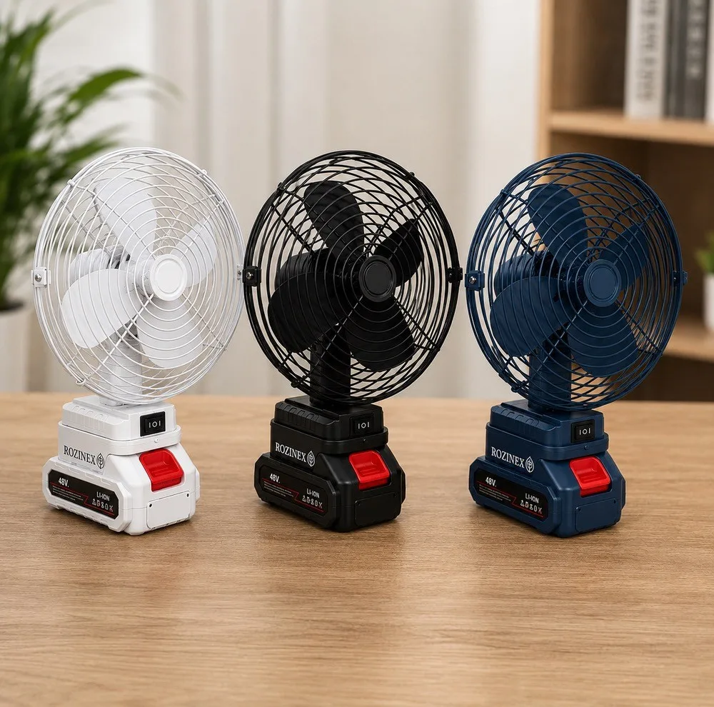 پنکه شارژی روزینکس مدل COOL SUMMER ظرفیت 2200 میلی آمپر