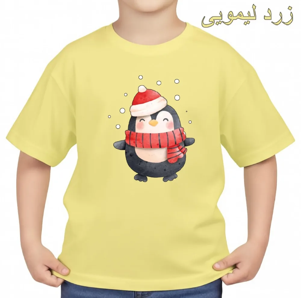 تی‌شرت آستین کوتاه بچگانه مدل پنگوئن کد v4