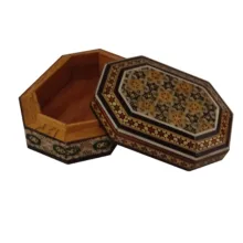 جعبه جواهرات خاتم کاری چوبی کد 1033