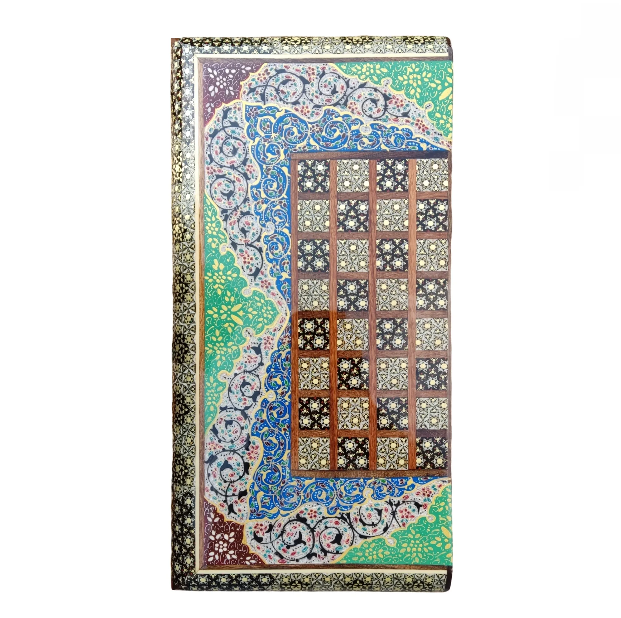 صفحه شطرنج خاتم کاری طرح تذهیب کد 401