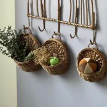 آویز حصیری مدل گرد مجموعه 3 عددی