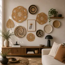 دیوارکوب حصیری مدل منحنی بسته 3 عددی