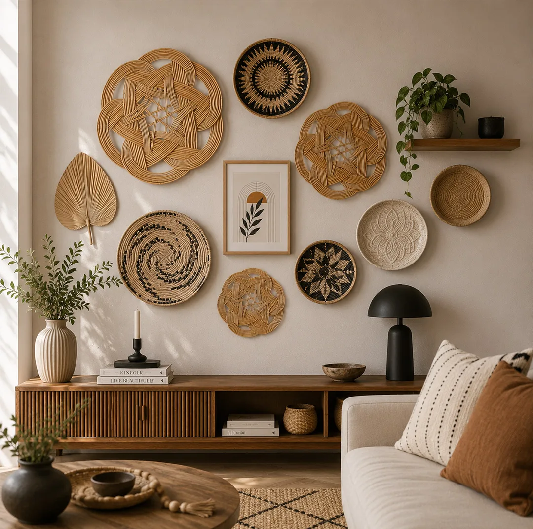 دیوارکوب حصیری مدل منحنی بسته 3 عددی
