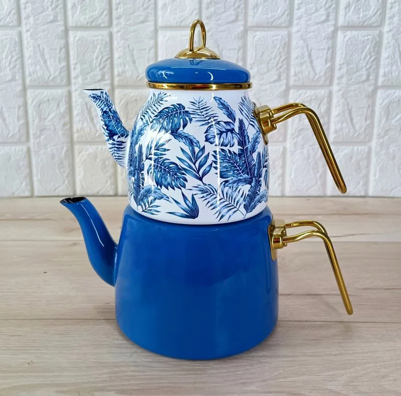 ست کتری و قوری پاچی مدل گلدار