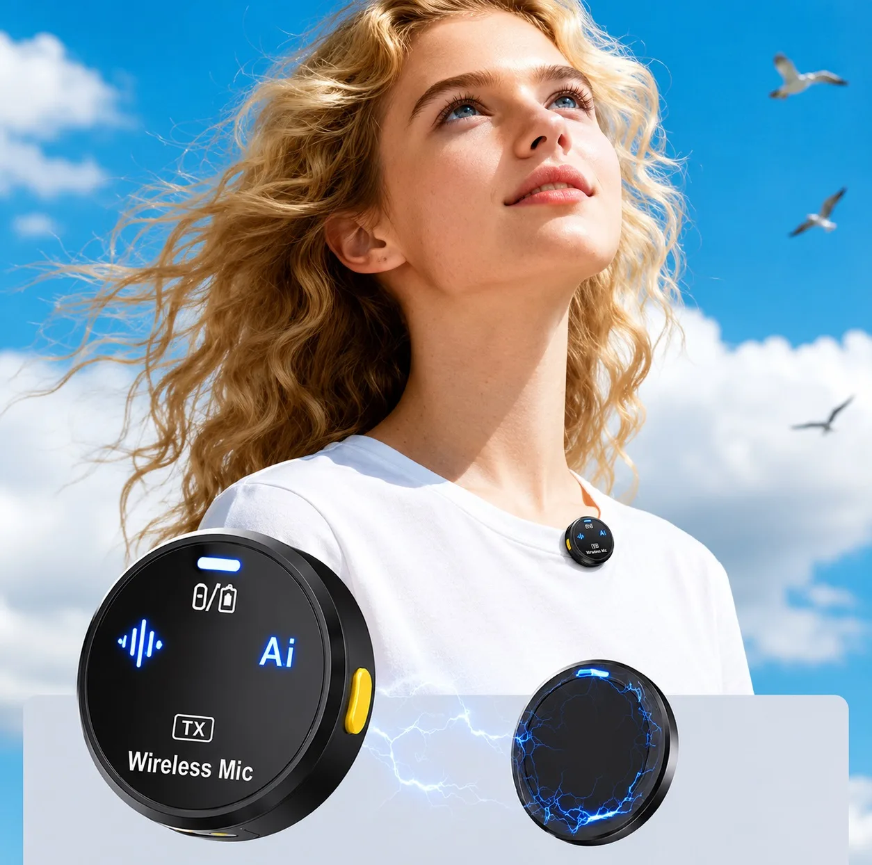ست میکروفن بی سیم مدل PD-WM64 با درگاه اتصال تایپ سی و لایتنینگ