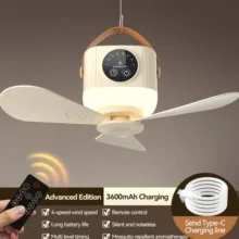 پنکه شارژی مدل D01 ظرفیت 3600 میلی آمپر ساعت