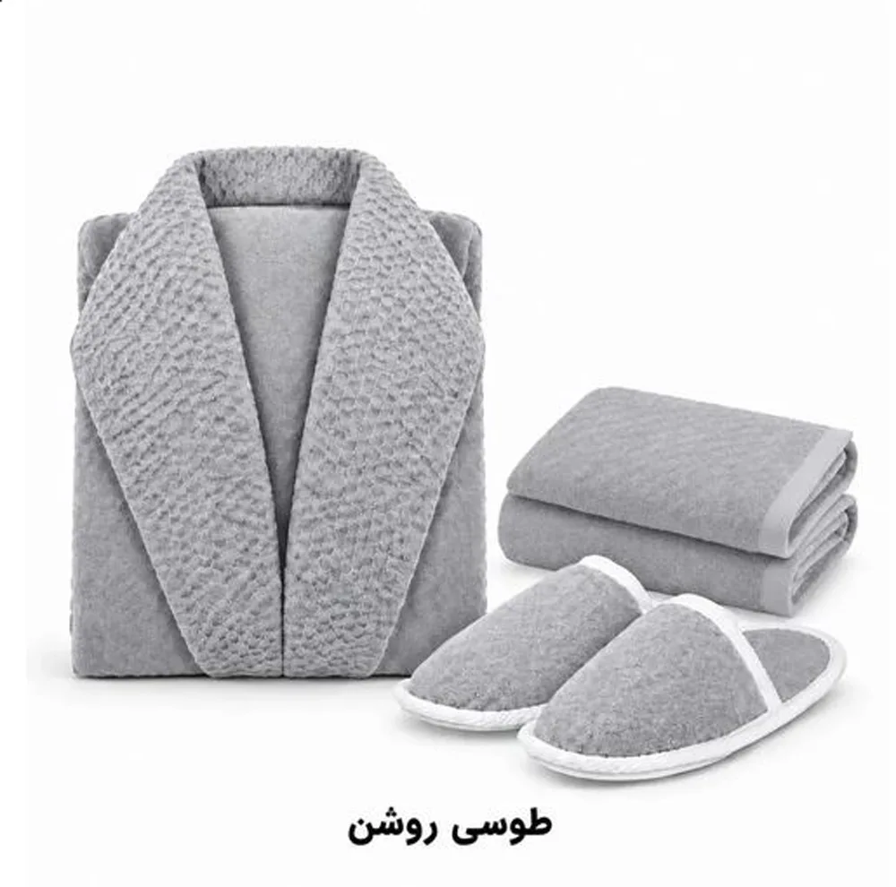 سرویس حوله پالتویی 3 تکه الماس مدل Anima سایز 125 مناسب قد 160 تا 185 سانتی متر