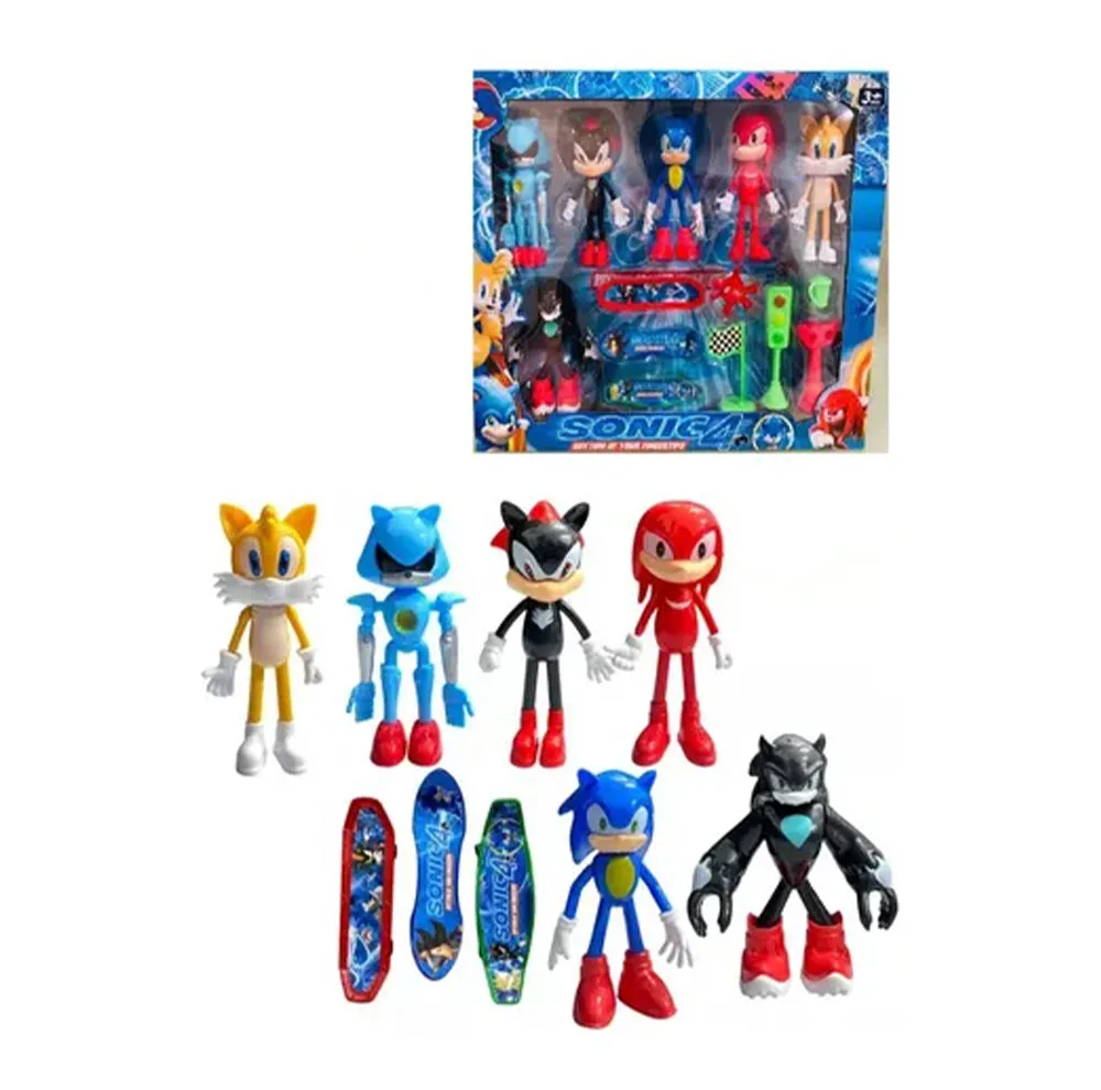 فیگور سونیک طرح Sonic مدل لوازم دار ارتفاع 10 سانتی متر مجموعه 14 عددی