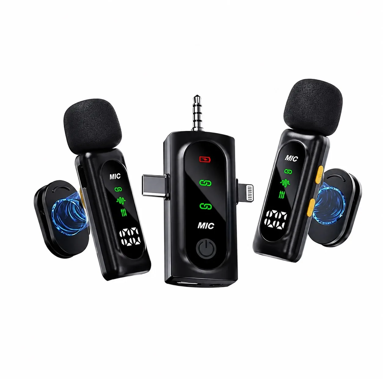 ست میکروفن بی سیم مدل T90pro با درگاه اتصال تایپ سی