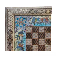 صفحه شطرنج خاتم کاری مدل چوگان کد 01