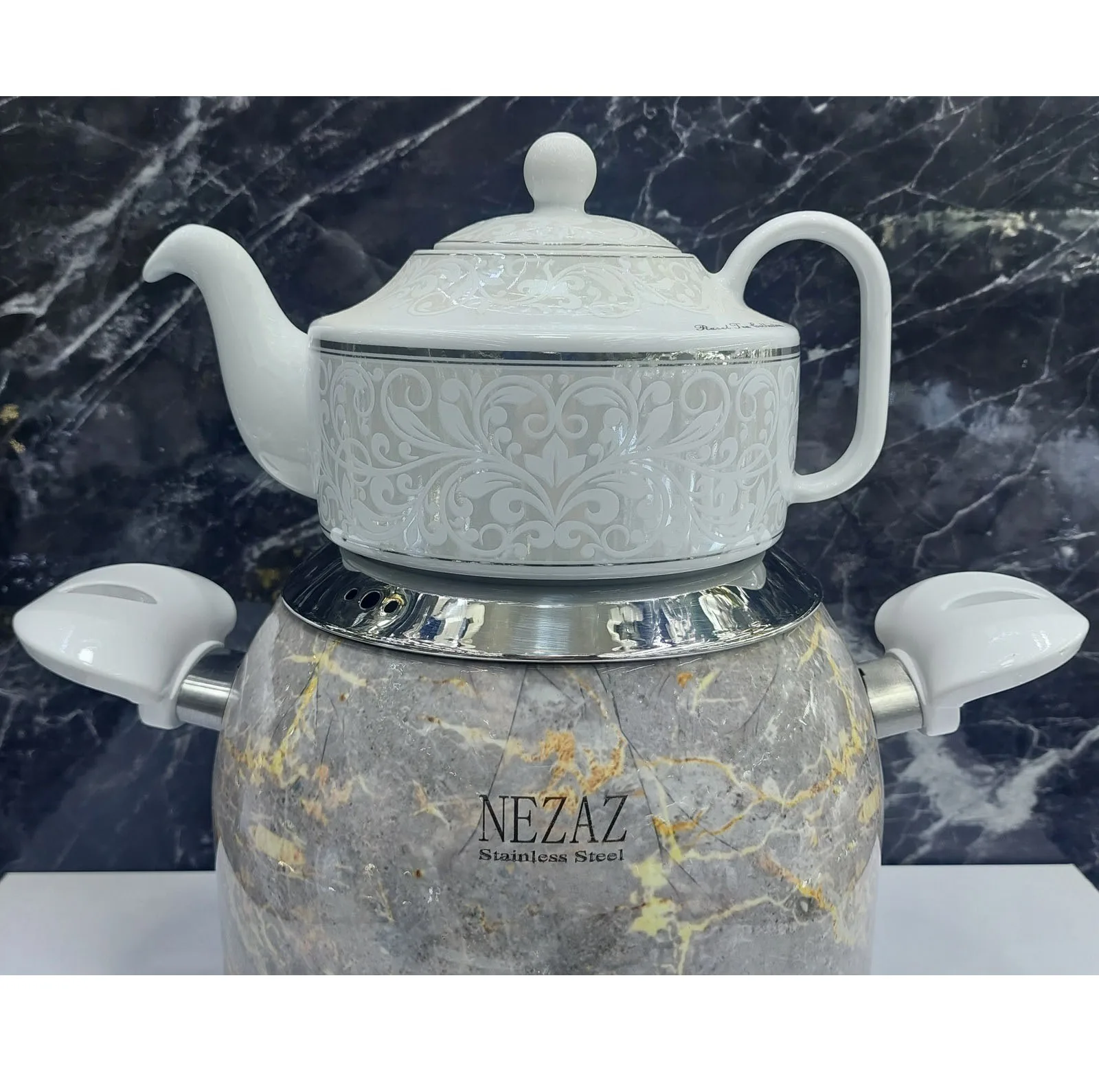 ست کتری و قوری نزاز طرح سنگ