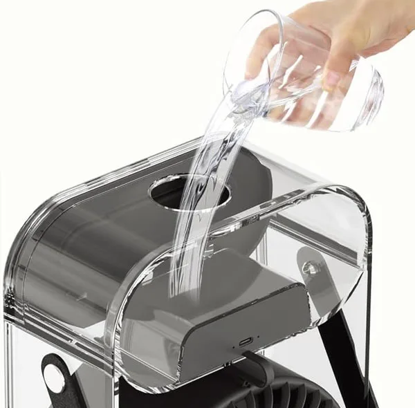 پنکه‌ شارژی رومیزی پرودو مدل PDLFSTZH26BK Aqua ظرفیت 4000 میلی آمپر ساعت