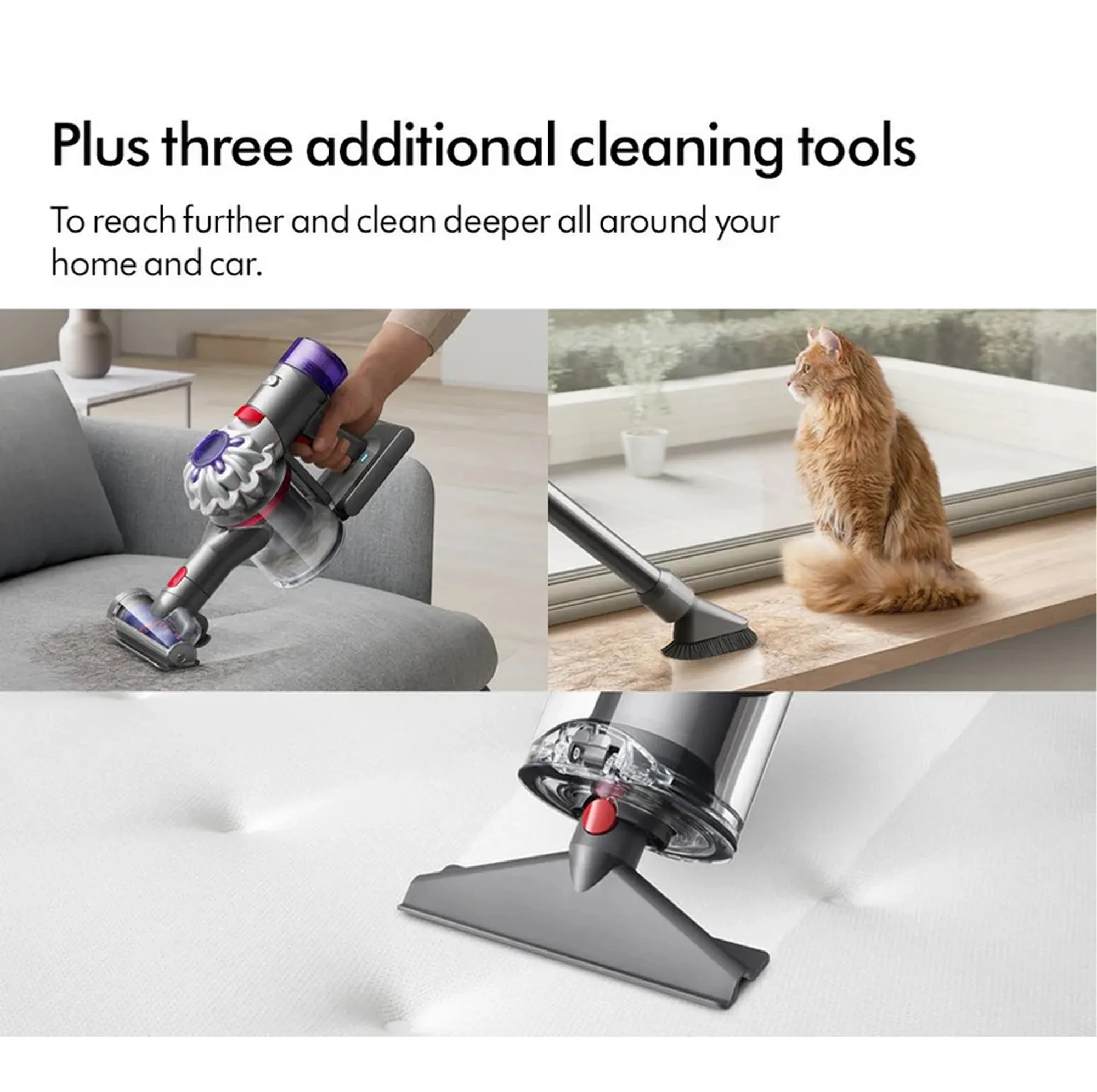 جارو شارژی عصایی دایسون مدل V8 Absolute با مکش قدرتمند تا 40 دقیقه، فیلتر HEPA قابل شستوشو و تخلیه بهداشتی مخزن