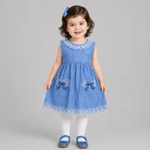 سارافون دخترانه مدل راه راه کد 03