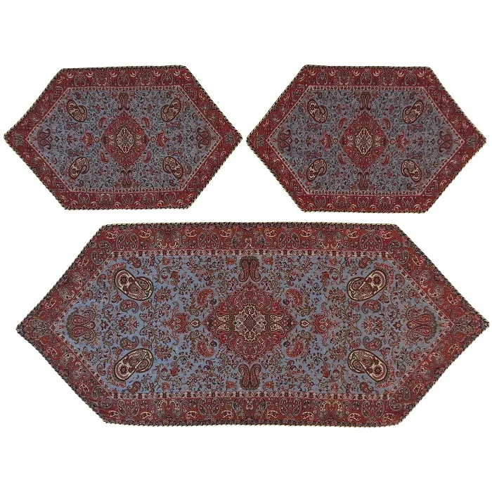 ست 3 تکه رومیزی ترمه کد TRSETE25
