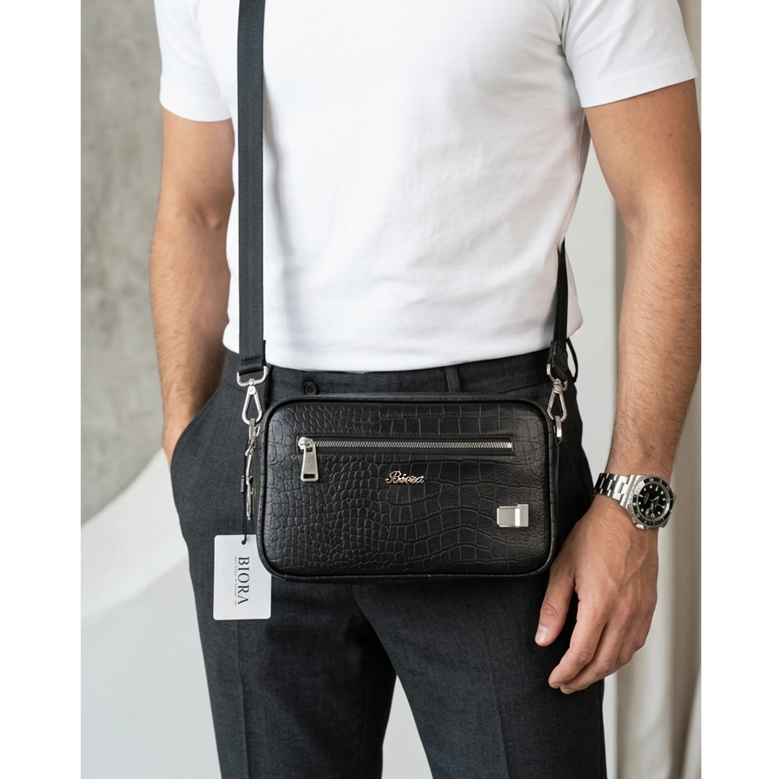 کیف دستی مردانه بیورا مدل shz037