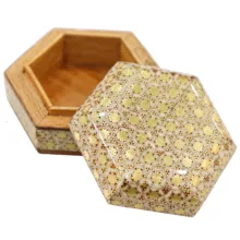 جاسکه ای خاتم کاری صنایع دستی فاخر مدل 6 ضلعی