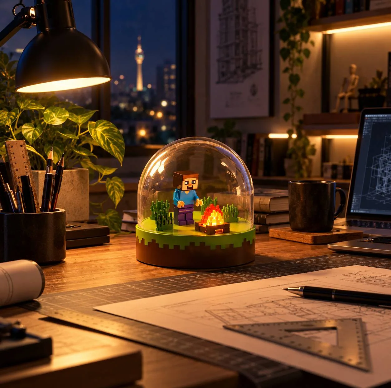 چراغ خواب کودک مدل ماینکرفت کد RIMO-02B