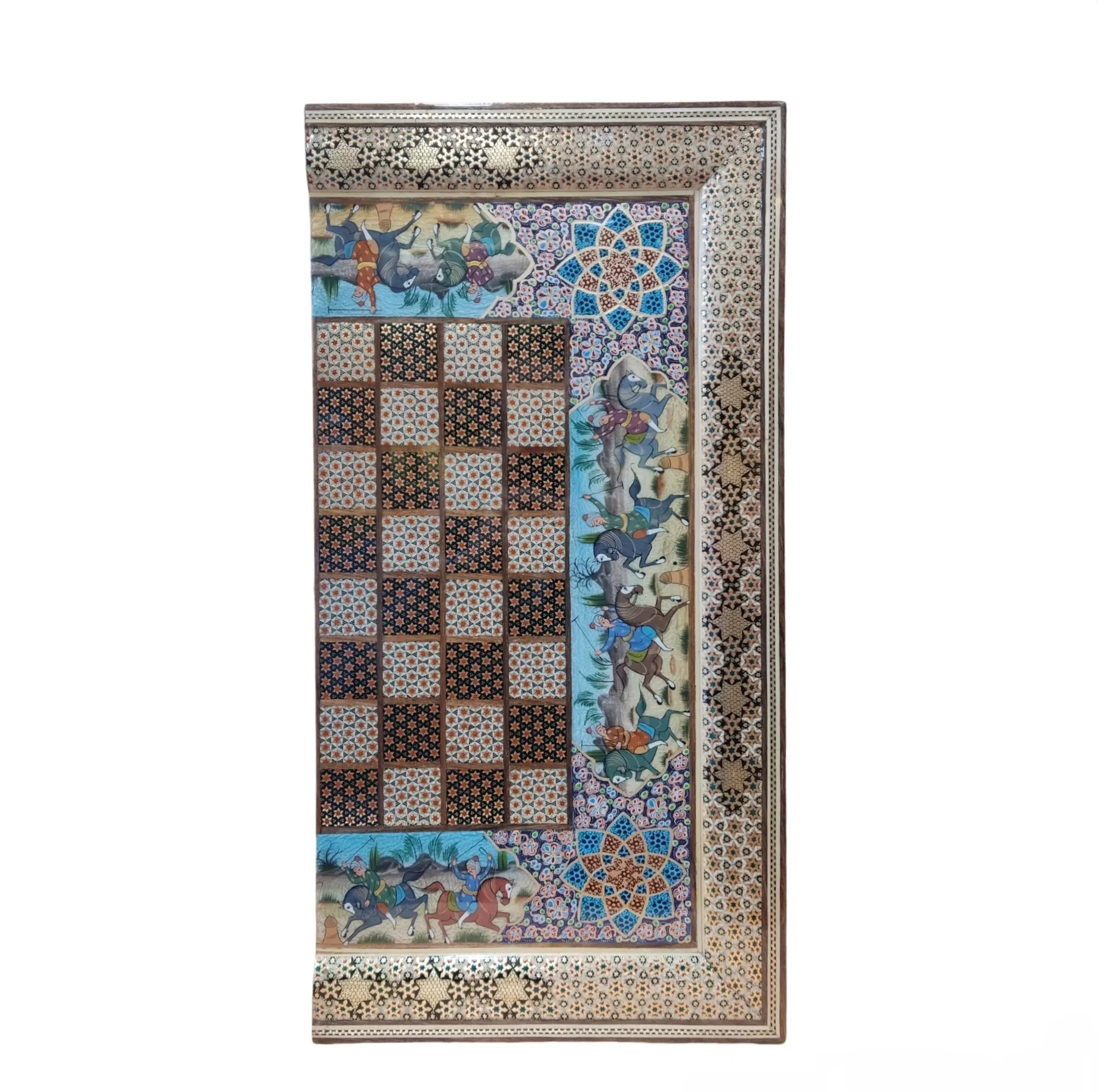 صفحه شطرنج خاتم کاری مدل چوگان کد 01