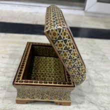 جعبه جواهرات خاتم‌کاری چوبی کد ۰۰۳۱