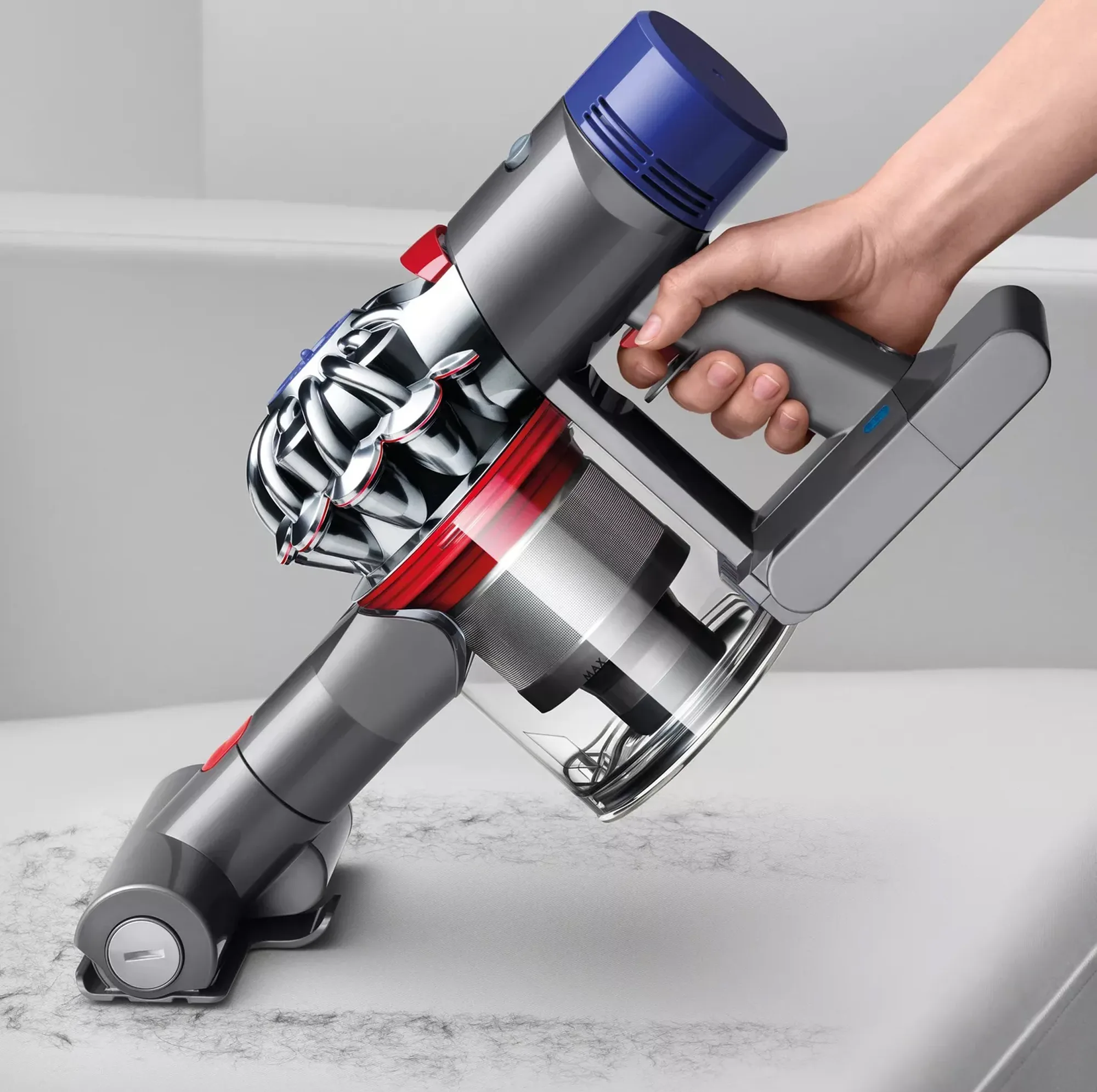 جارو شارژی عصایی دایسون مدل V8 Absolute با مکش قدرتمند تا 40 دقیقه، فیلتر HEPA قابل شستوشو و تخلیه بهداشتی مخزن