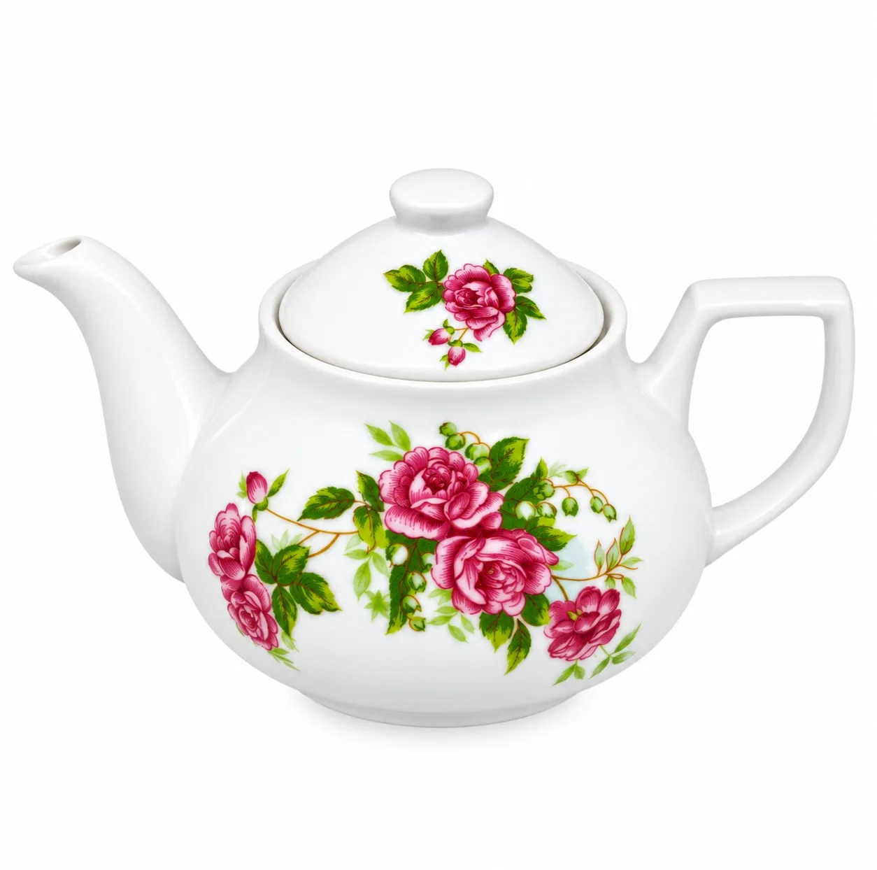 قوری چینی مدل گل سرخ کد 66