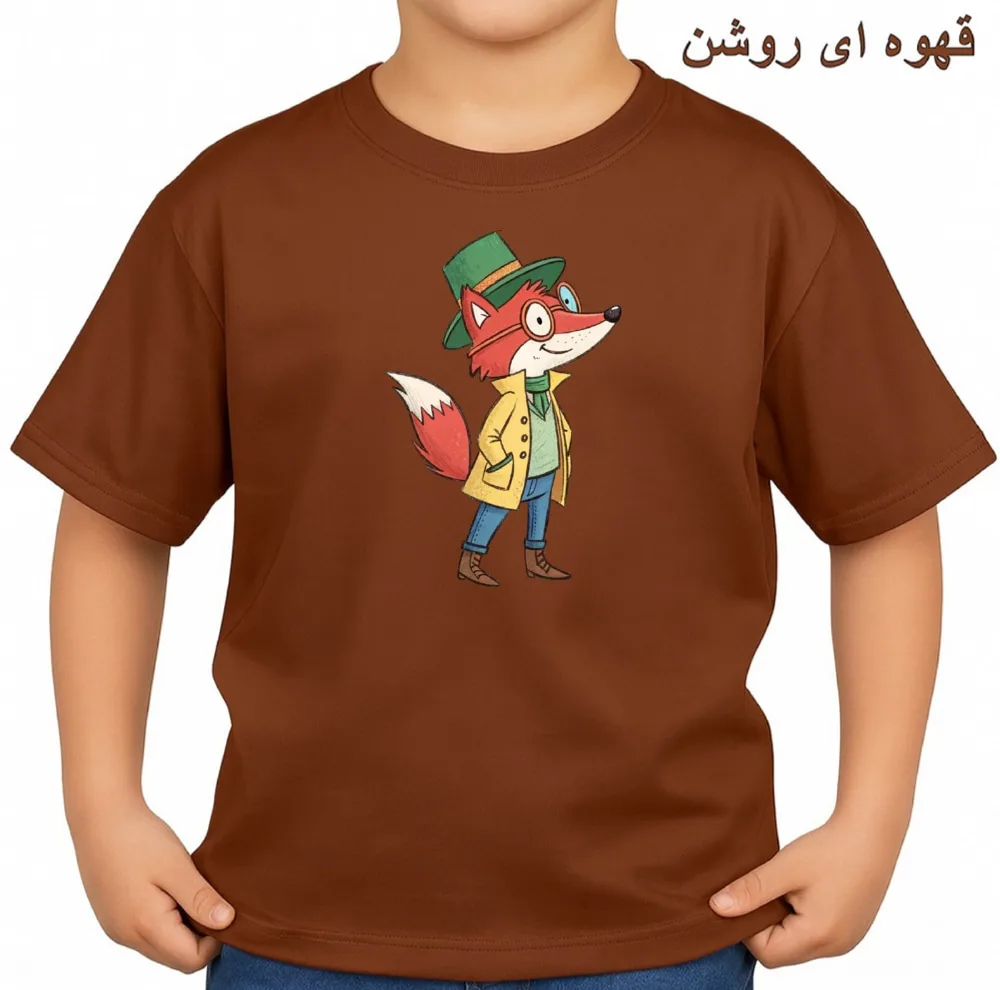 تیشرت آستین کوتاه بچگانه مدل روباه کد v5