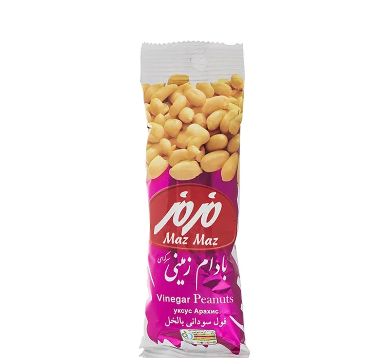 بادام زمینی سرکه ای مزمز وزن 35 گرم