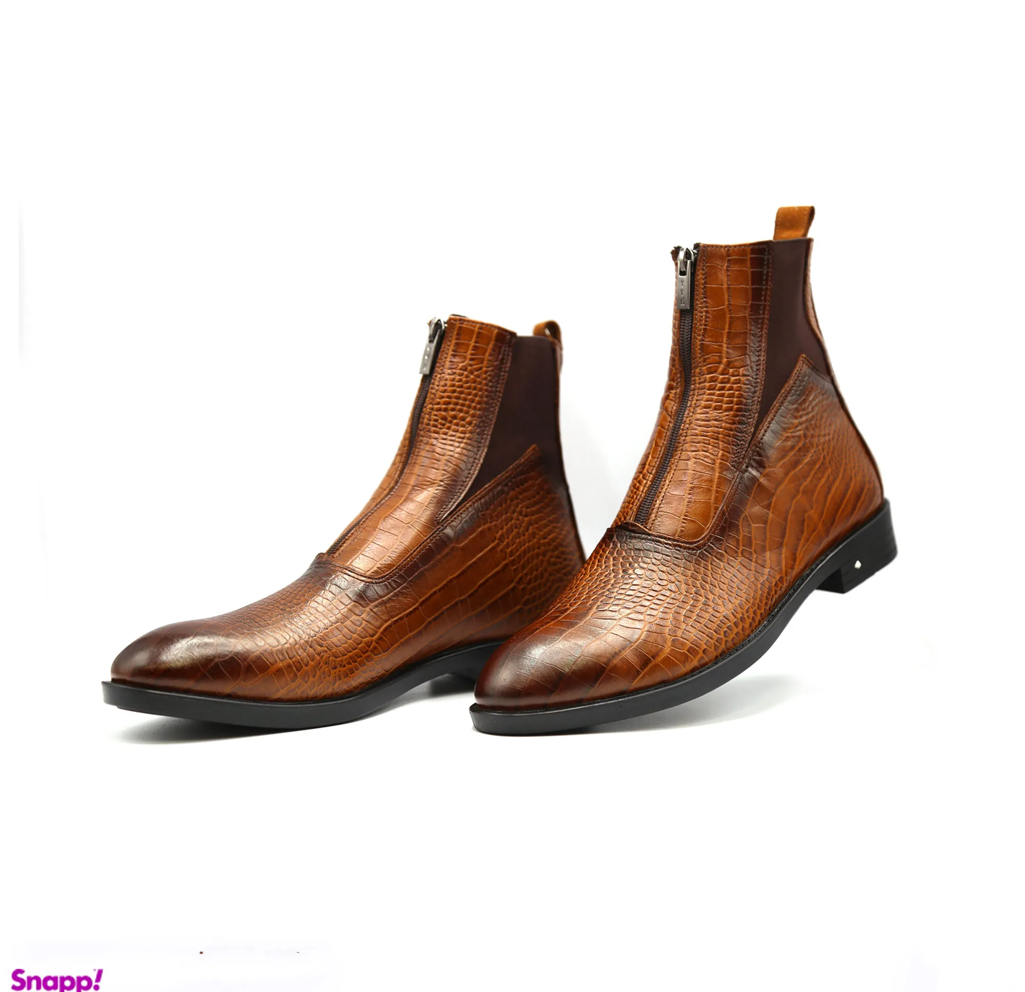 بوت چرم کلاسیک مردانه مستر چرم مدل mrc30082 رنگ قهوه ای