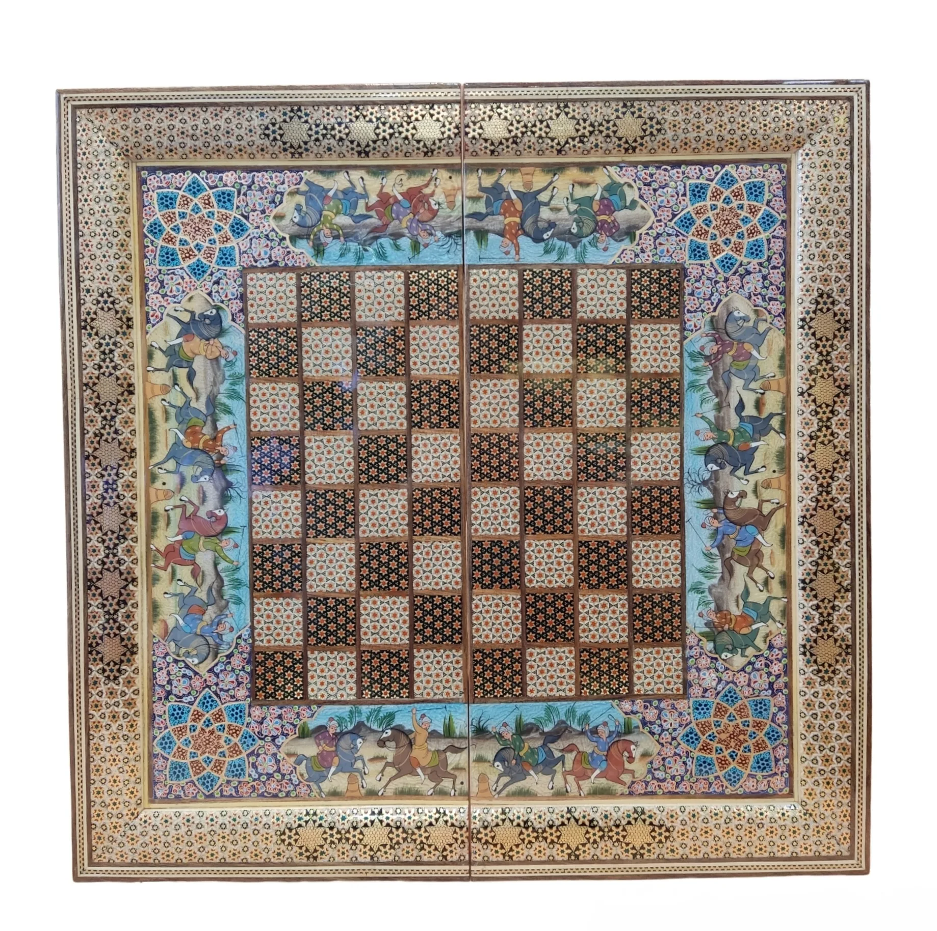 صفحه شطرنج خاتم کاری مدل چوگان کد 01