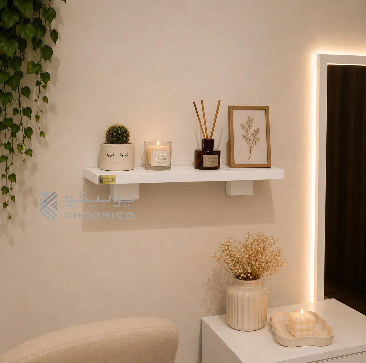 شلف دیواری چوبیکو مدل shelf5015 بسته 4 عددی