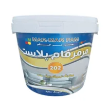 رنگ نیم پلاستیک سفید مات مرمرفام کد 202- وزن 4 کیلوگرم