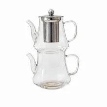 ست کتری و قوری گائوژی  مدل YIMING GLASS گنجایش کتری 1.5 لیتر گنجایش قوری 1 لیتر
