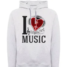هودی زنانه مدل I LOVE MUSIC W99
