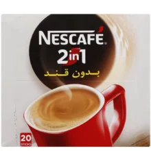 پودر مخلوط قهوه فوری بدون قند 2 در 1 نسکافه بسته 20 عددی