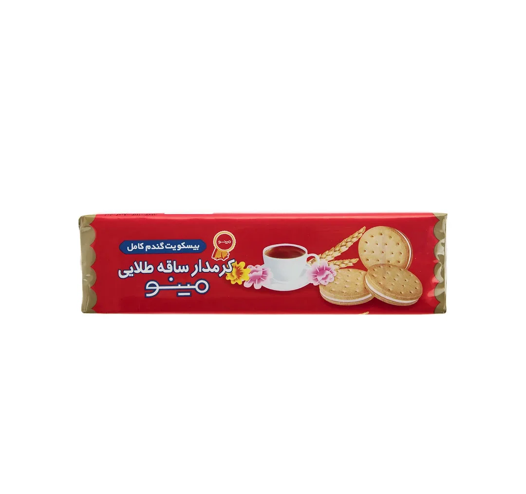 بیسکویت کرمدار ساقه طلایی مینو وزن 192 گرم