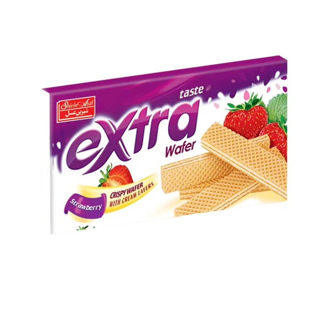 ویفر توت فرنگی اکسترا شیرین عسل وزن 100 گرم