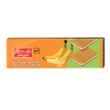 بیسکویت کرم دار با طعم موز شیرین عسل وزن 120 گرم