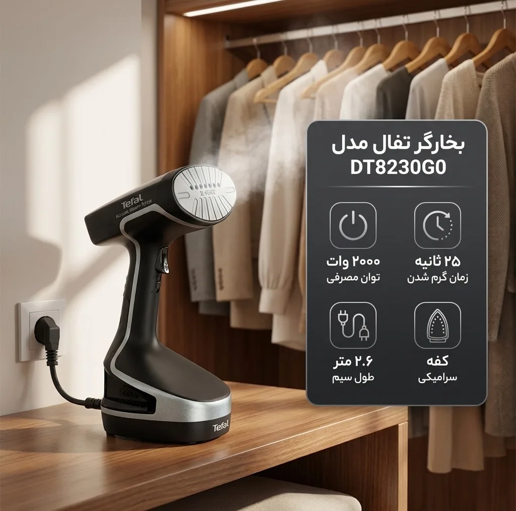 بخارگر 2000 وات تفال مدل DT8230G0