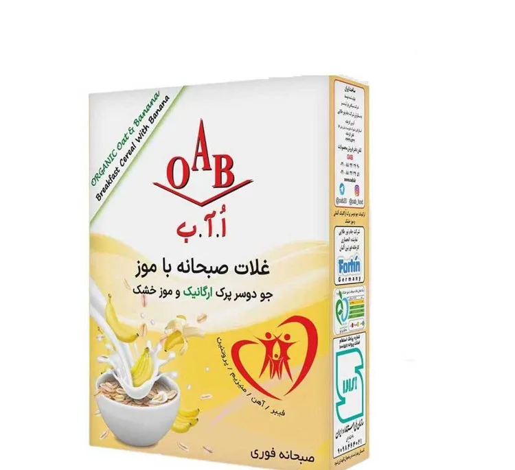 جو دوسر پرک با موز خشک ارگانیک ا آ ب وزن 200 گرم