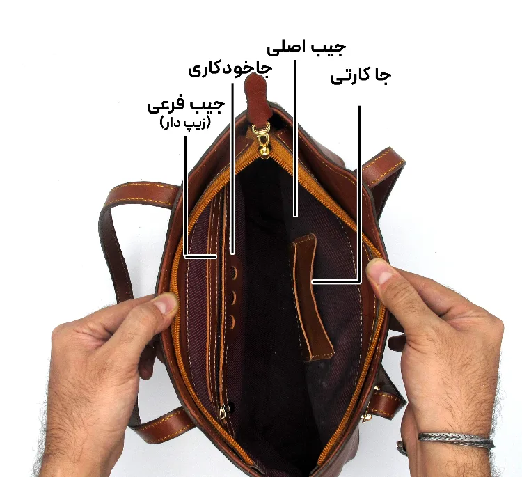 کیف زنانه چرم طبیعی مدل FATEH121K