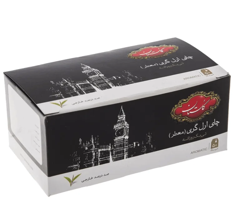 چای کیسه ای ارل گری گلستان بسته 50 عددی