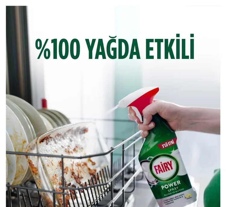اسپری پاک کننده ظروف و سطوح آشپزخانه 3×1 فیری Fairy با رایحه لیمو حجم 500 میلی لیتر