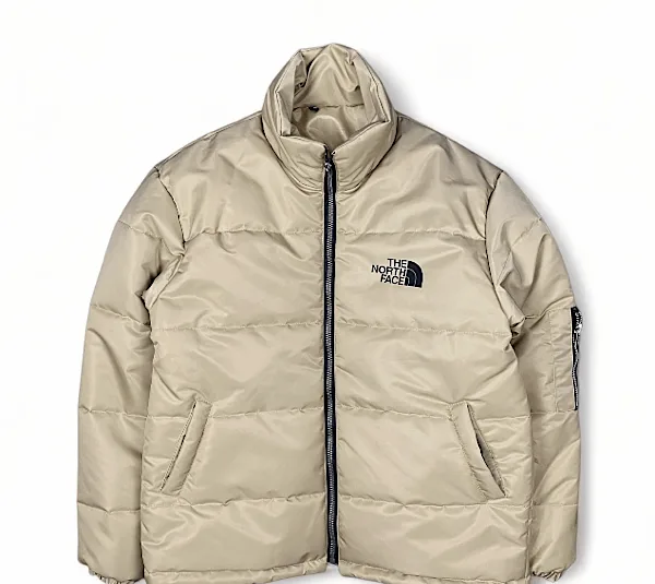 کاپشن مردانه طرح North Face کد k7 رنگ کرم