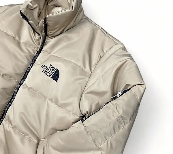 کاپشن مردانه طرح North Face کد k7 رنگ کرم