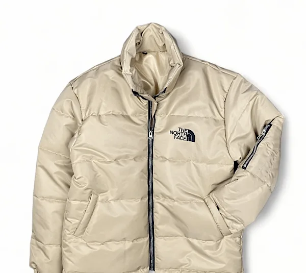 کاپشن مردانه طرح North Face کد k7 رنگ کرم