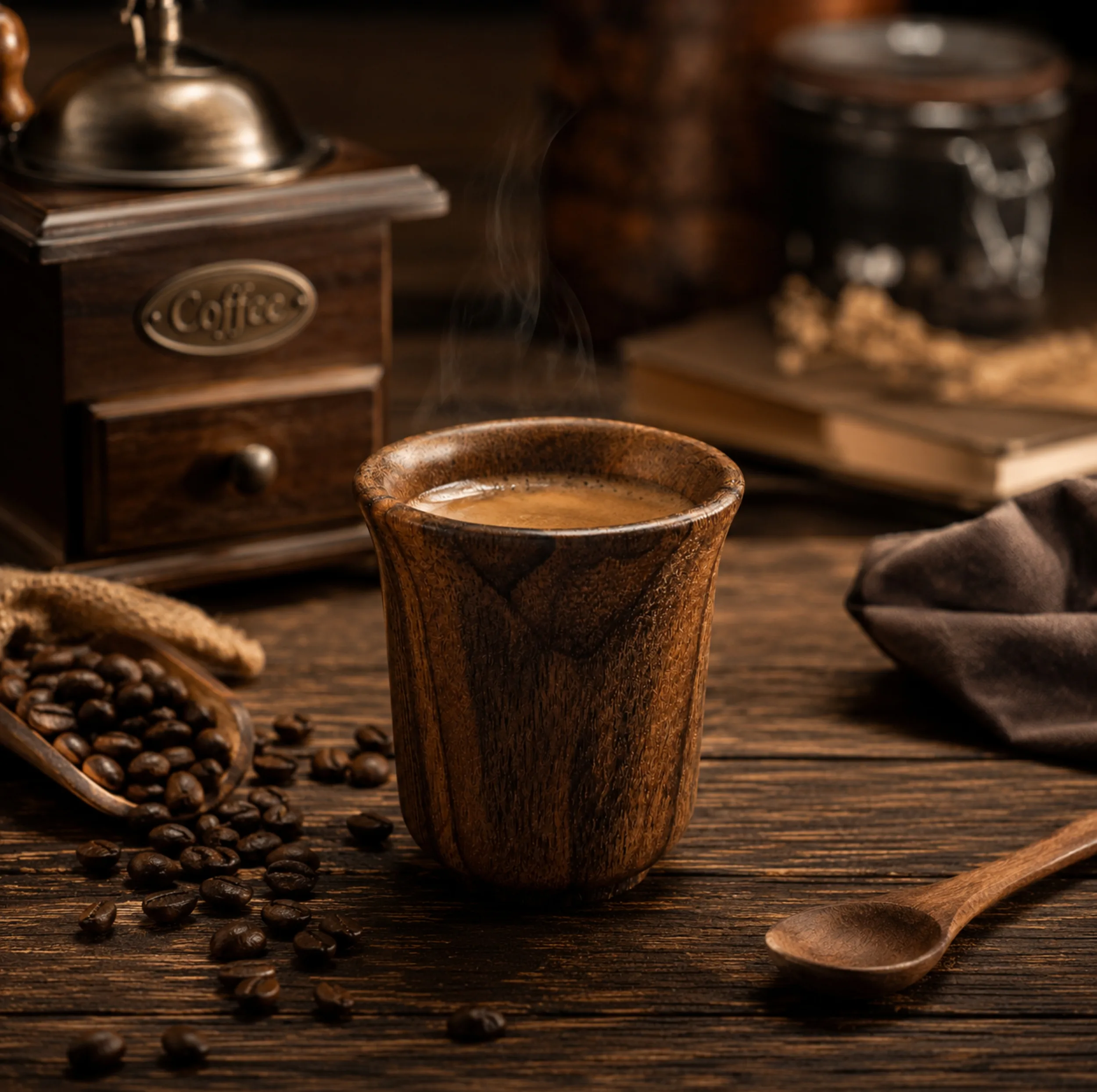 لیوان قهوه چوبی مدل نگار بسته 6 عددی